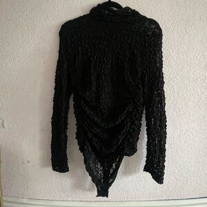 Free people Black Textured Top